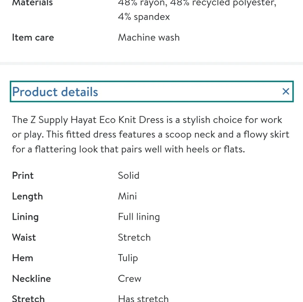 Z Supply Hayat Eco Knit Dress. Size XL. NWT. - Picture 9 of 9